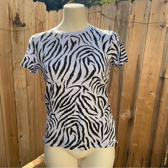 ATM ZEBRA PRINT SLUB JERSEY SCHOOLBOY CREW size small - Picture 5 of 12